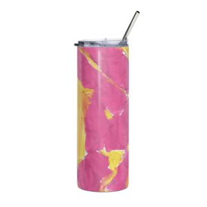The World of Pink and Yellow Stainless Steel Tumbler